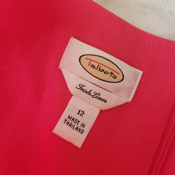 Talbots Irish linen bright pink vintage sleeveless dress - Picture 3 of 4